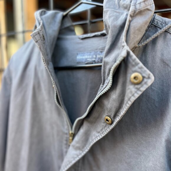 Bleecker & Broad Hayes Lightweight Grey Parka Jacket – Hooded • Full-Zip - Picture 3 of 3